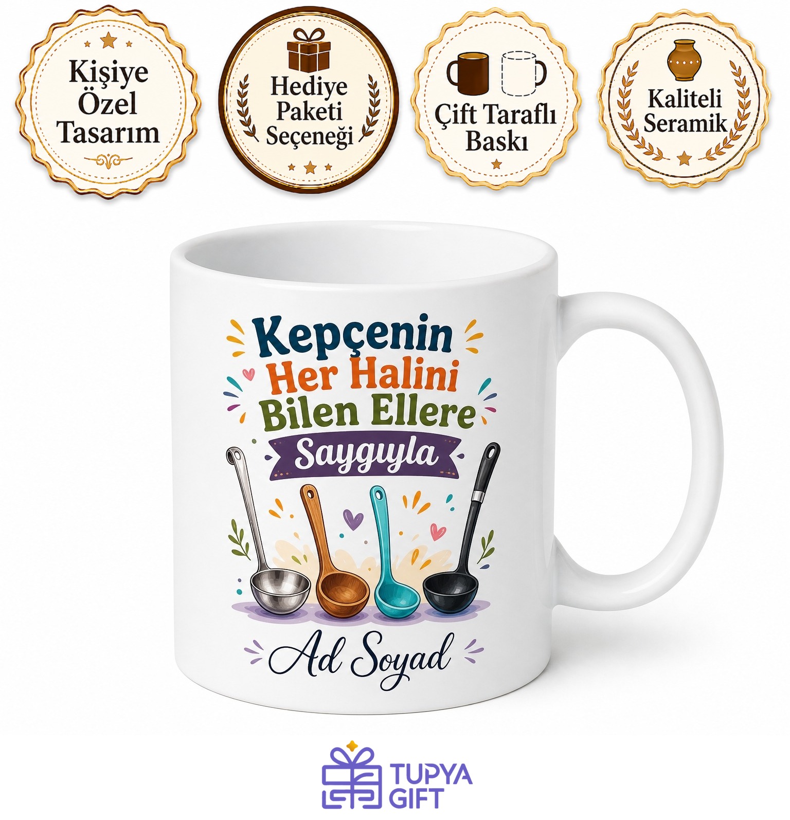 Kepçe Kullananlara Özel Baskılı Kupa Bardak Kepçe Temalı Komik Hediye Mug