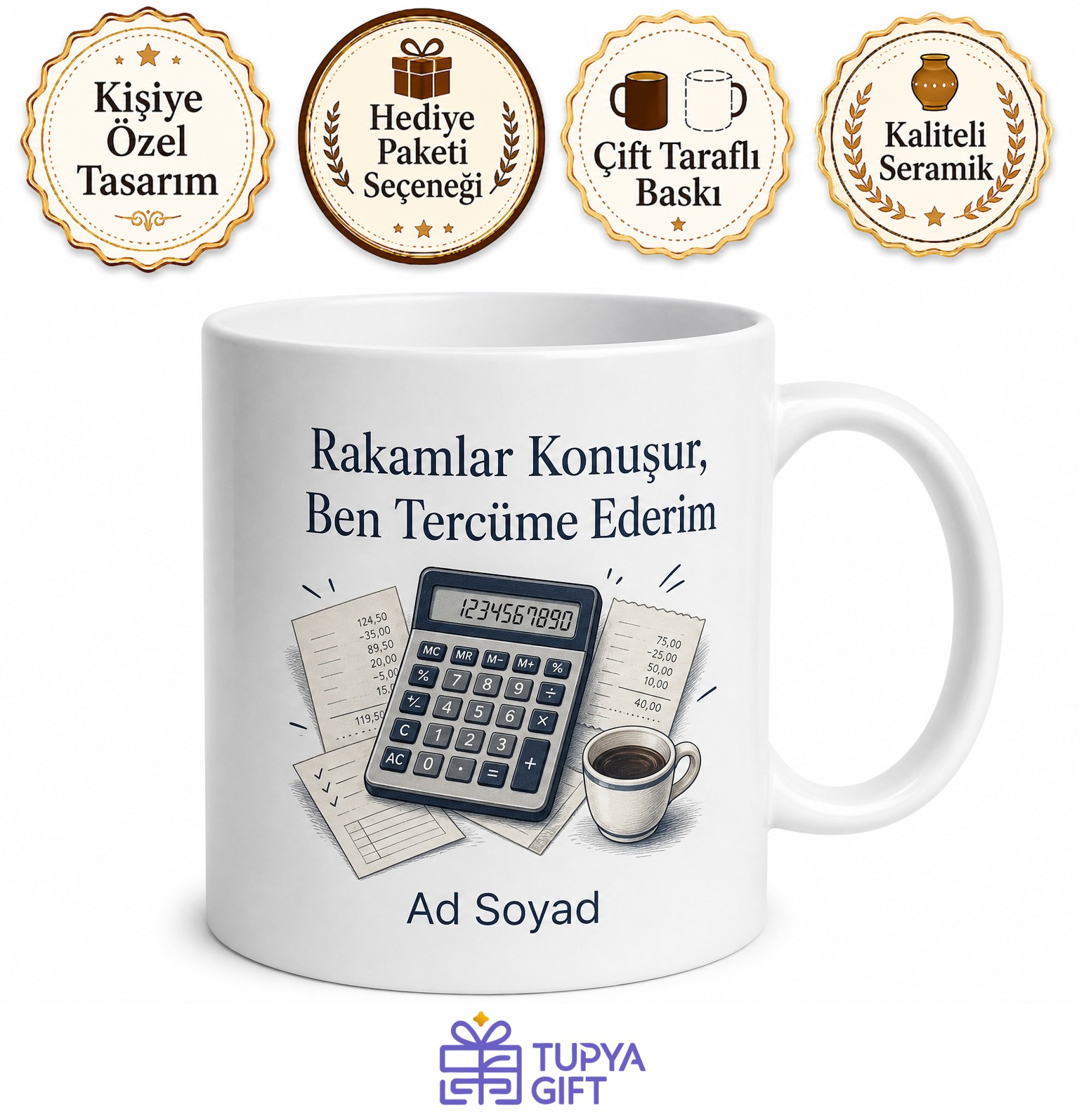 Fatura Kesmekten Yorulmayan Muhasebe Uzmanı Seramik Kupa Bardak Hediye