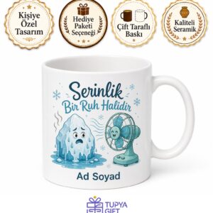 Sıcağı Sevmeyenlere Eriyen Buzdağı Vantilatör Aşığı Kupa Bardak Hediye