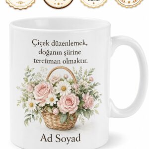 Çiçek Sepeti Hazırlayanlara Papatya Gül Buket Aranjman Çiçek Dükkanı Kokusu Hediye Kupa Bardak