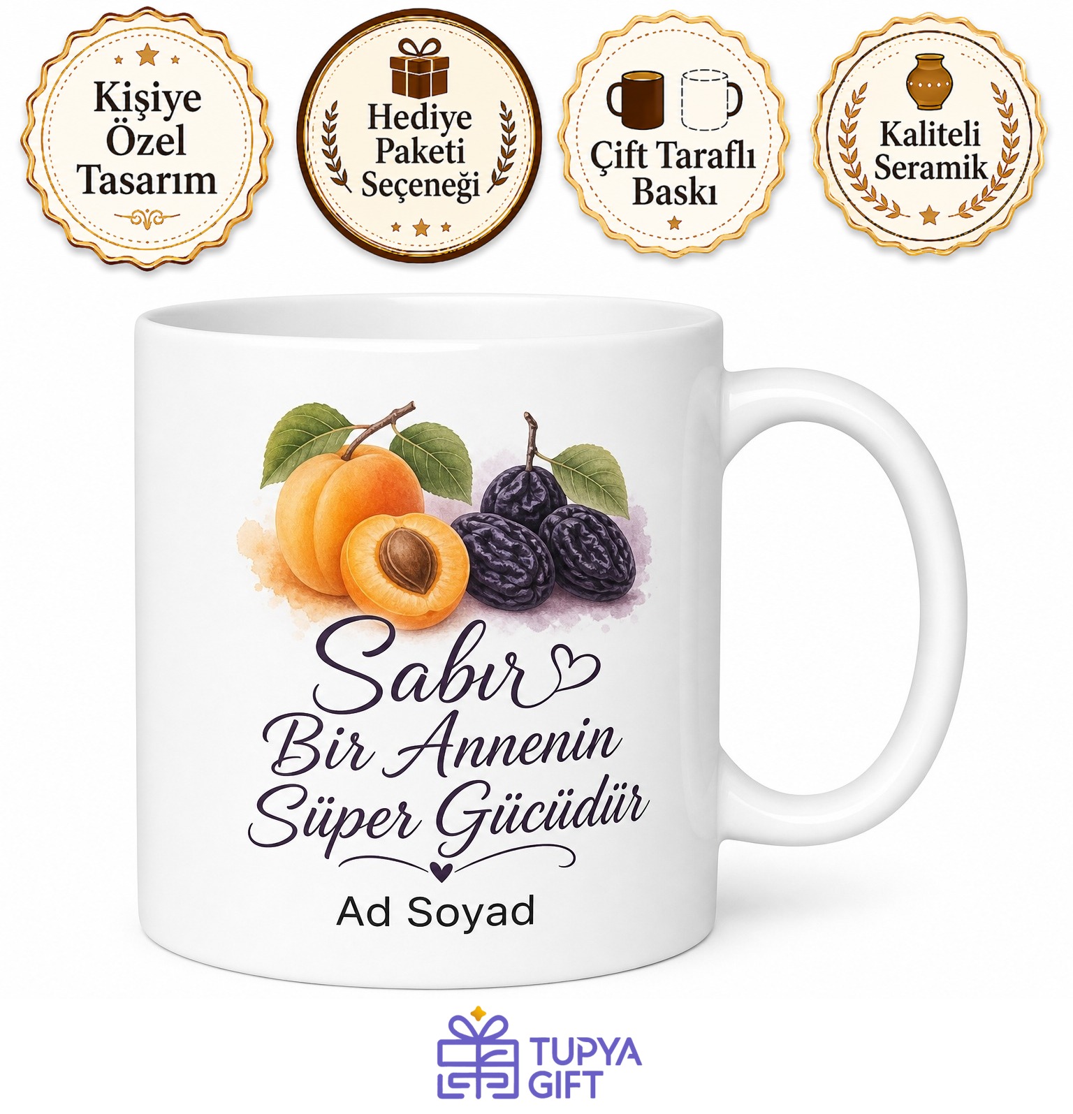 Kabız Bebek Annesine Kayısı Püresi Erik Suyu Bağırsak Düzenleyici Kupa Hediye