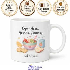 Gündüz Maması Yedirenlere Oyun Arası Yemek Ara Öğün Saati Kupa Hediye Bardak