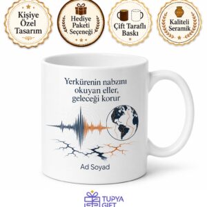 Deprem Uzmanına Fay Hattı Sismograf Tektonik Plaka Sarsıntı Sismoloji Kupa Hediye