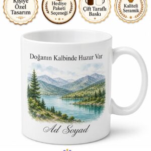 Burdur Çavdır Doğal Güzellikler Göller Yöresi Seramik Kupa Bardak Hediye