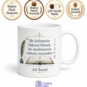Dilbilimciye Hediye Etimoloji Gramer Ölü Diller Türk Dil Kurumu Porselen Kupa Bardak