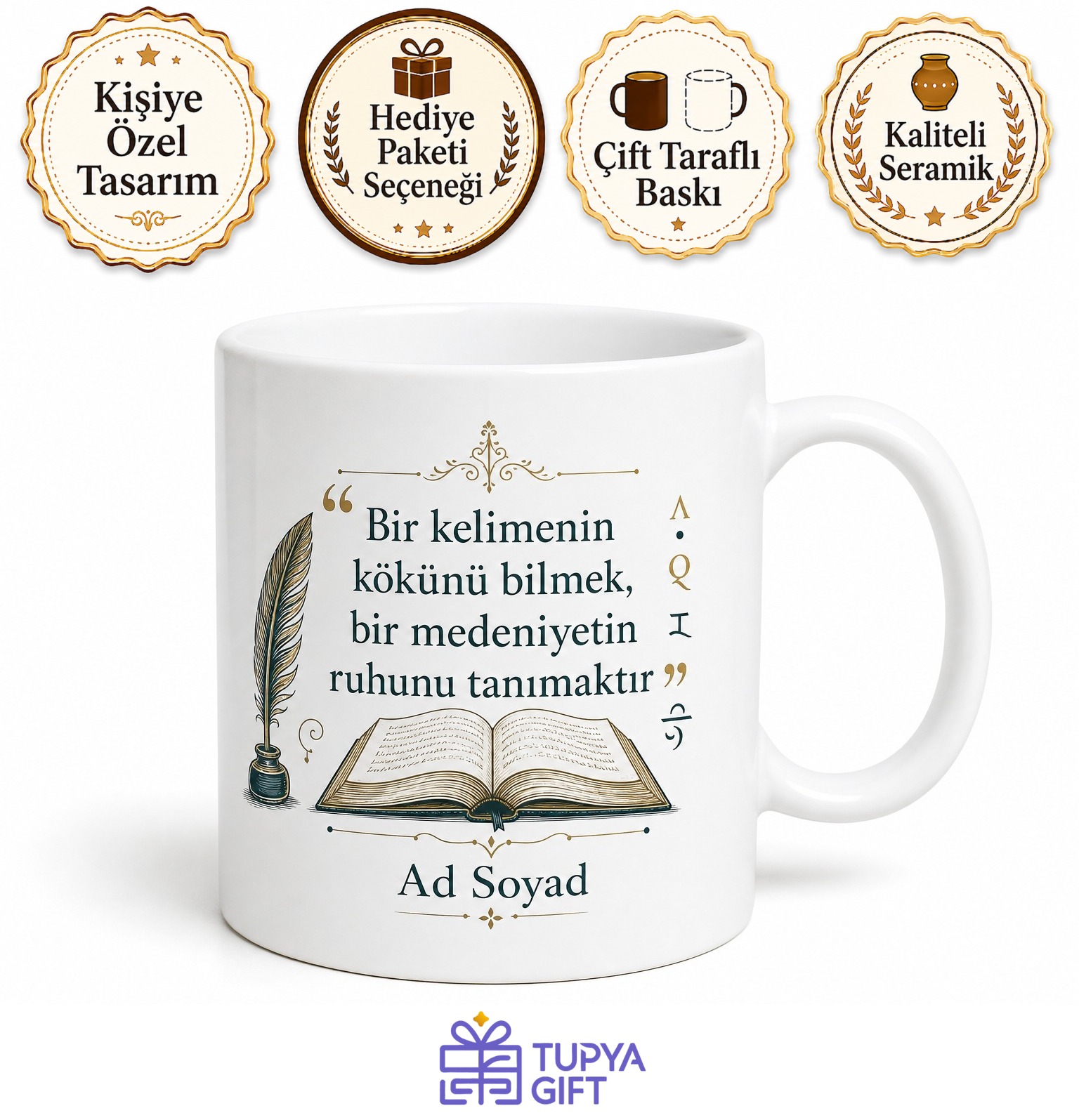 Dilbilimciye Hediye Etimoloji Gramer Ölü Diller Türk Dil Kurumu Porselen Kupa Bardak