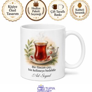 Çay Delisi İnce Belli Cam Bardak Tavşan Kanı Sohbet Kupası Hediye