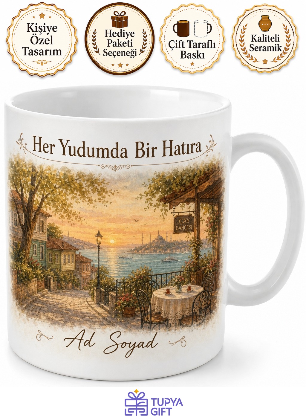 Bakırköy İncirli Sokakları Sahil Çay Bahçesi Nostaljisi Kupa Bardak Hediye