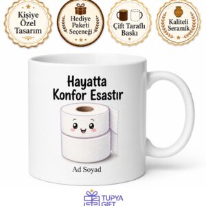 Tuvalet Kağıdı Kullananlara Yumuşak Doku Banyo Temalı Komik Kupa Bardak Hediye