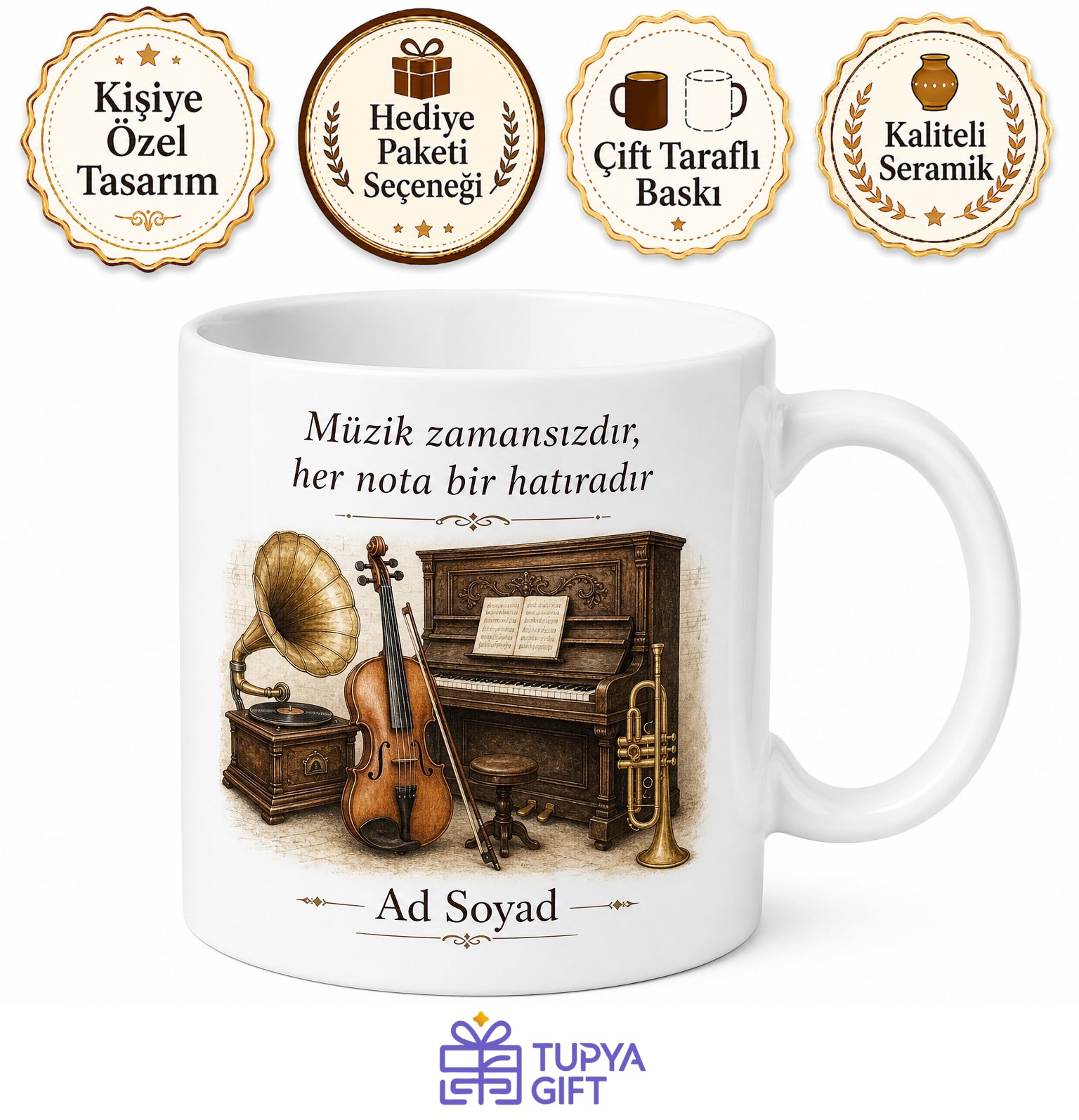 Müzik Müzesi Gezenlere Nostaljik Enstrümanlar Sesin Tarihi Kupa Bardak Hediye