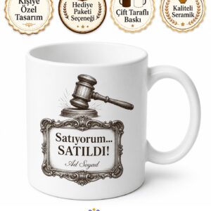 Müzayede Satıcısı Satıyorum Satıldı Çekiç Vuruşu Antika Tablo Kupa Bardak Hediye
