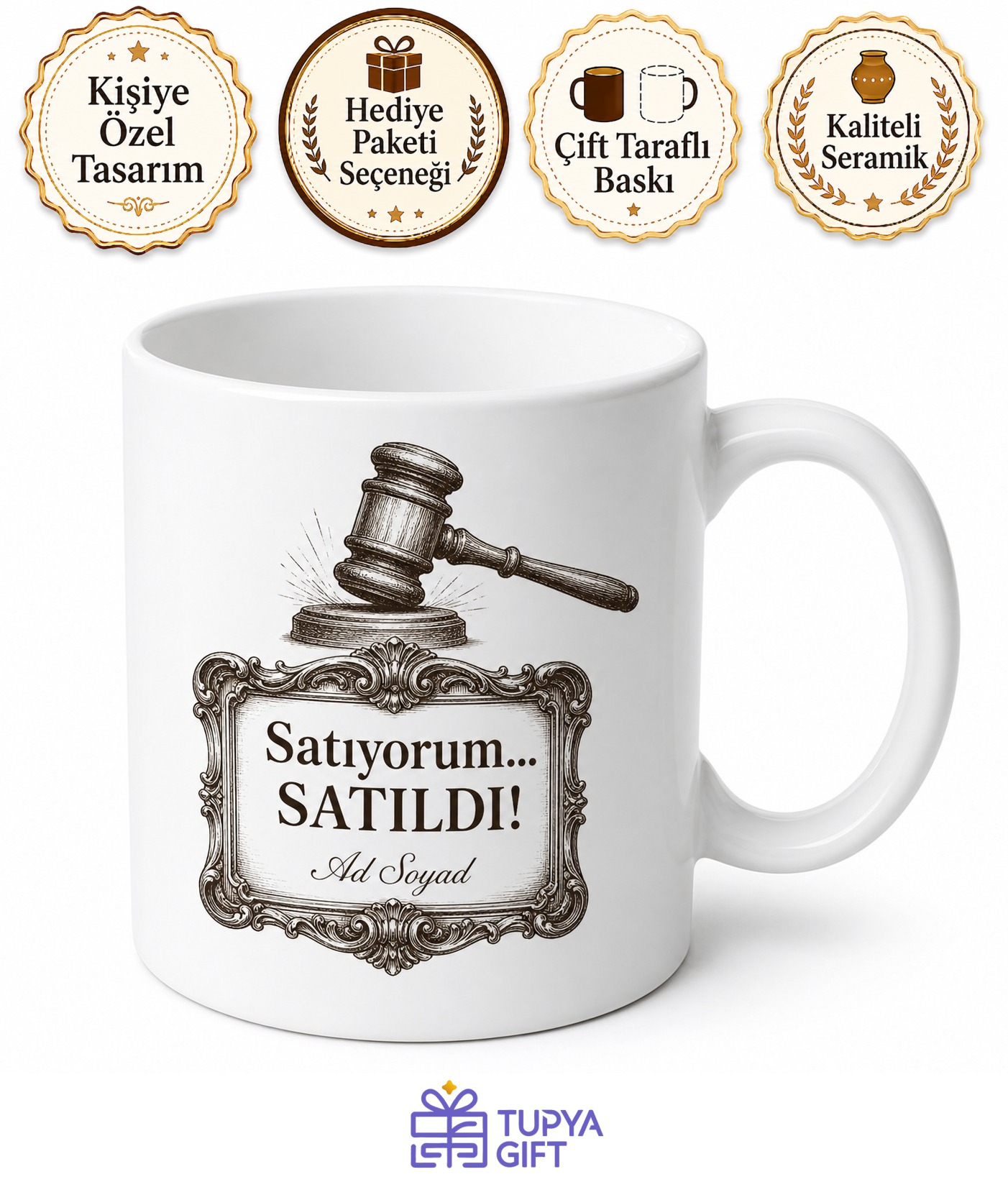 Müzayede Satıcısı Satıyorum Satıldı Çekiç Vuruşu Antika Tablo Kupa Bardak Hediye