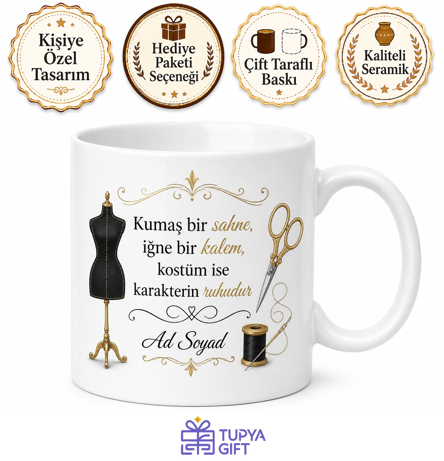 Kostüm Tasarımcısı Moda Dahisi Kahve Kupası Hediye Bardak Özel Tasarım