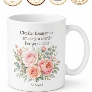 Çiçeklerin Sırrını Bilen Çiçekçi Çay Kupası Hediye Bardak Kupa