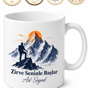 Adrenalin Tutkunu Dağcı Kahve Kupası - Özel Tasarım Baskılı Kupa Hediye Bardak