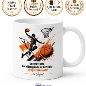 Pota Altı Kahramanı Basketbolcu Hediye Seramik Kupa Bardak Özel Tasarım