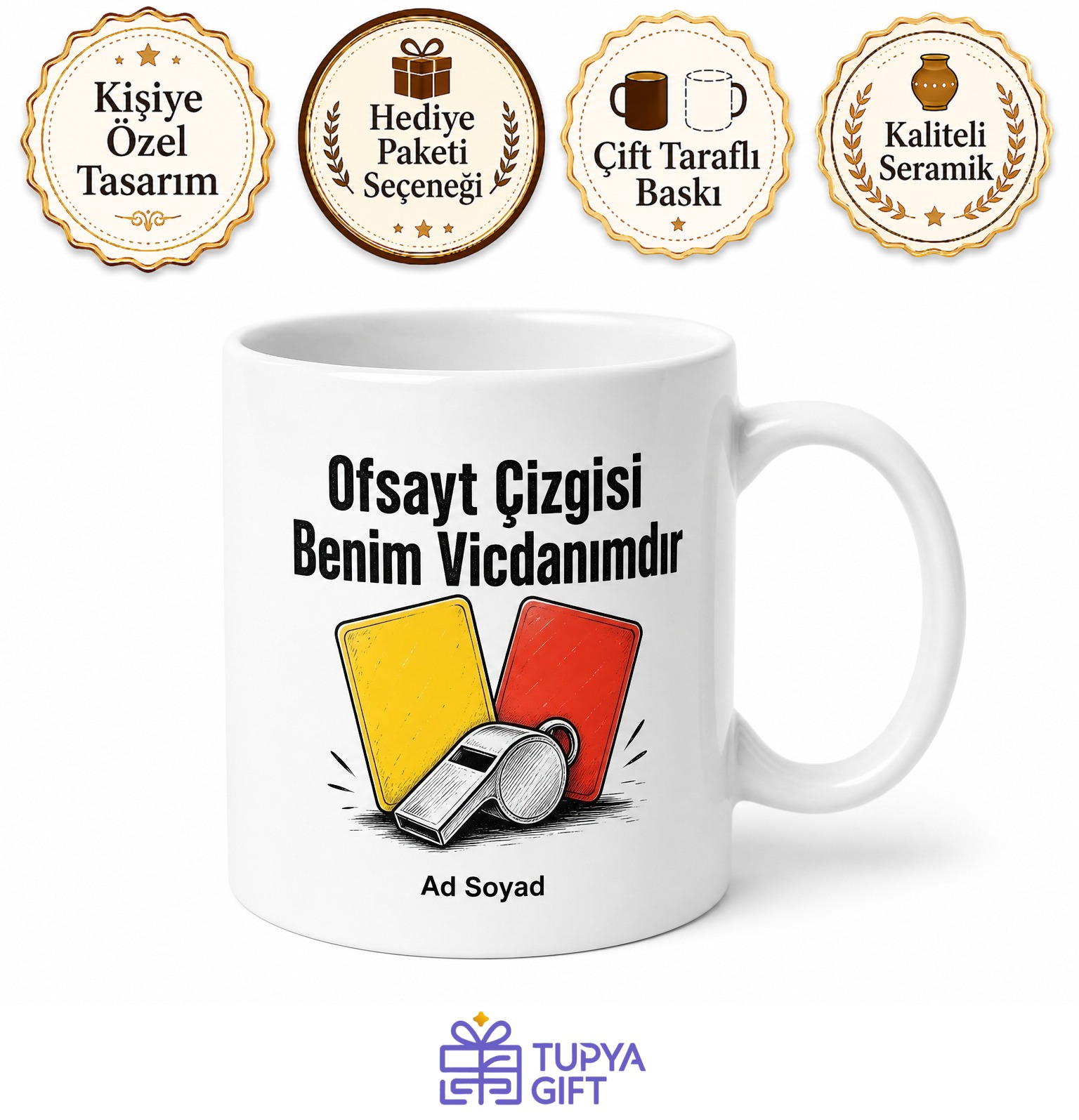 Sahaların Adaleti Hakem Esprili Kahve Kupası Komik Hediye Bardak