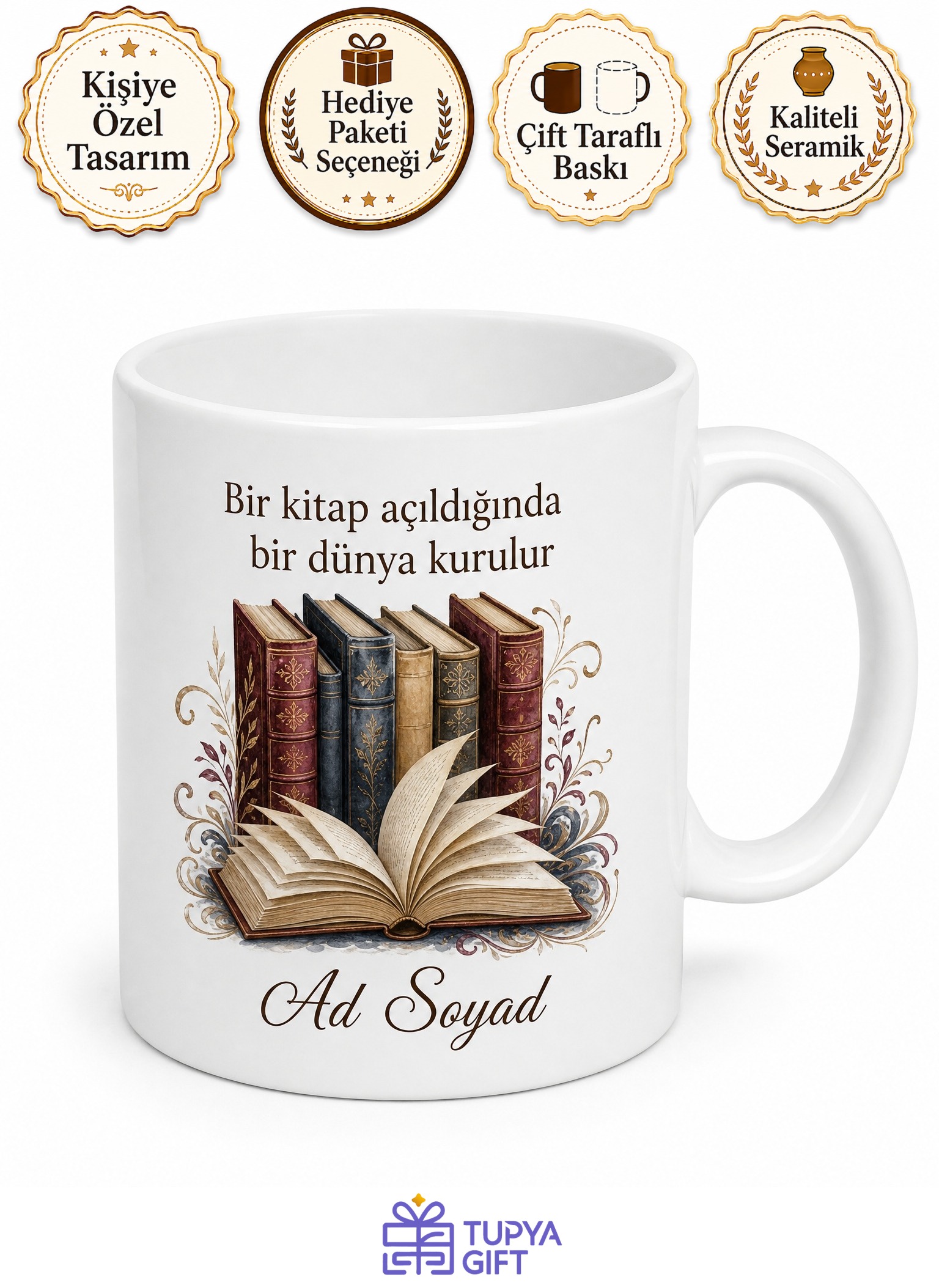 Arşivin Derinliklerindeki Kütüphaneci Çay Kupası Hediye Bardak Kupa