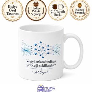 Yapay Zeka Mimarı Veri Bilimcisi Çay Kupası Hediye Bardak Özel Tasarım