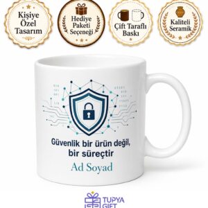 Siber Güvenlik Uzmanı Hediye Kupa Ağ Güvenliği Temalı Seramik Bardak