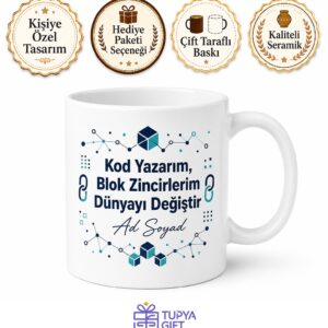 Blokzincir Dünyasının Lideri Blockchain Geliştiricisi Çay Kupası Hediye Bardak