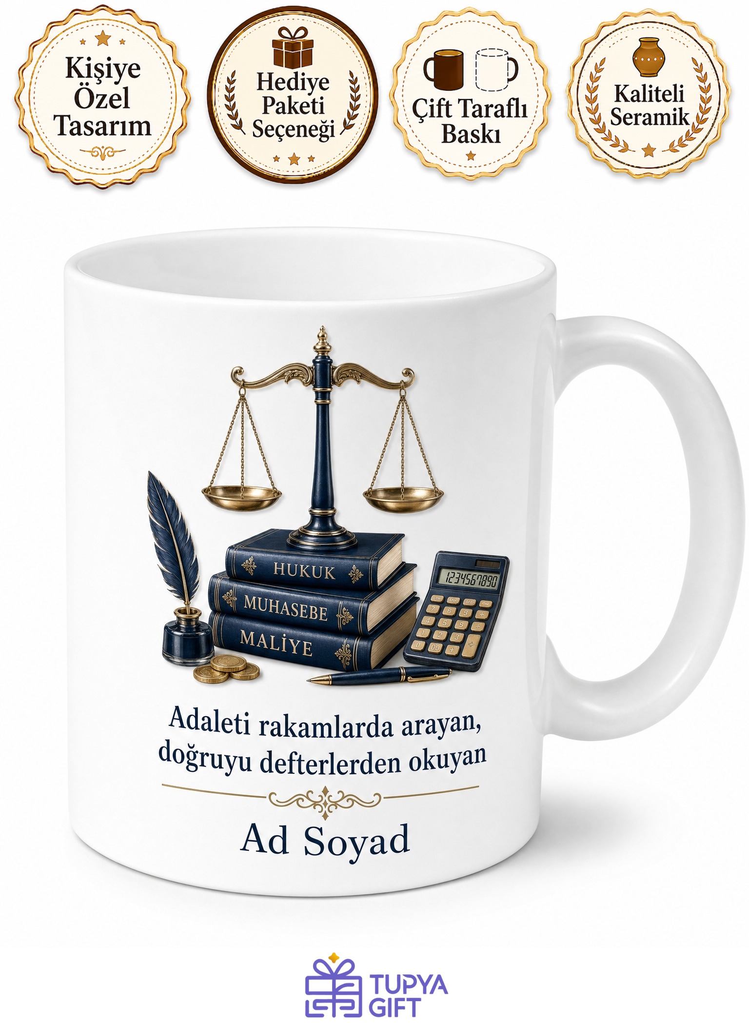 Vergi Kanunlarının Hakimi Vergi Müfettişi Seramik Kupa Bardak Hediye