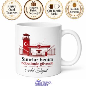 Gümrük Muhafaza Memuru Hediye Kupa Bardak Sınır Güvenliği Temalı Özel Tasarım