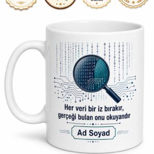 Dijital Dedektif Veri İzi Takipçisi Kahve Kupası Özel Tasarım Hediye Bardak