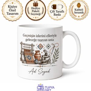 Geleneksel El Sanatları Koruyucusu Zanaat Araştırmacısı Seramik Kupa Hediye Bardak