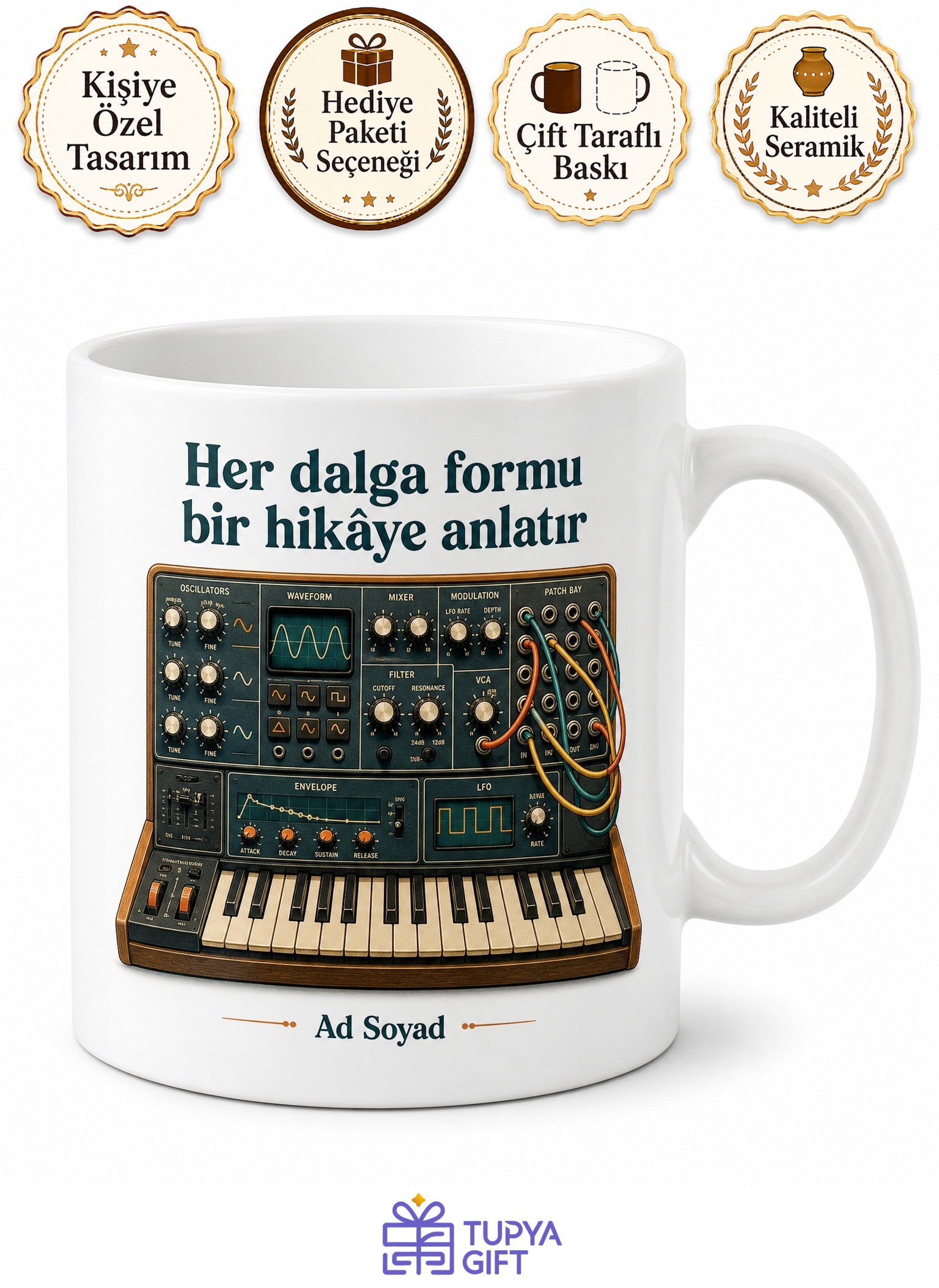 Vintage Synthesizer Tamircisi Analog Ses Uzmanı Seramik Kupa Bardak Hediye