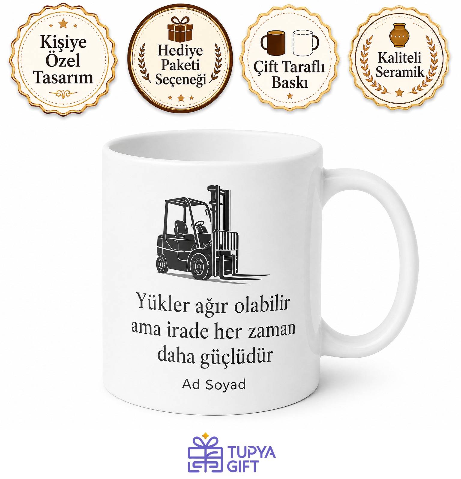 Depoların Hakimi Forklift Operatörü Kahve Kupası Hediye Bardak