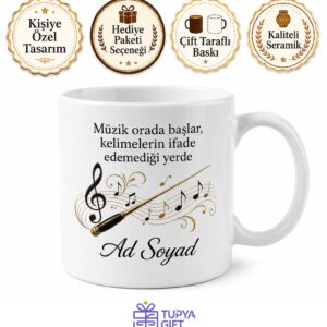 Orkestra Şefi Senfonik Yönetmen İsme Özel Kupa Bardak Hediye