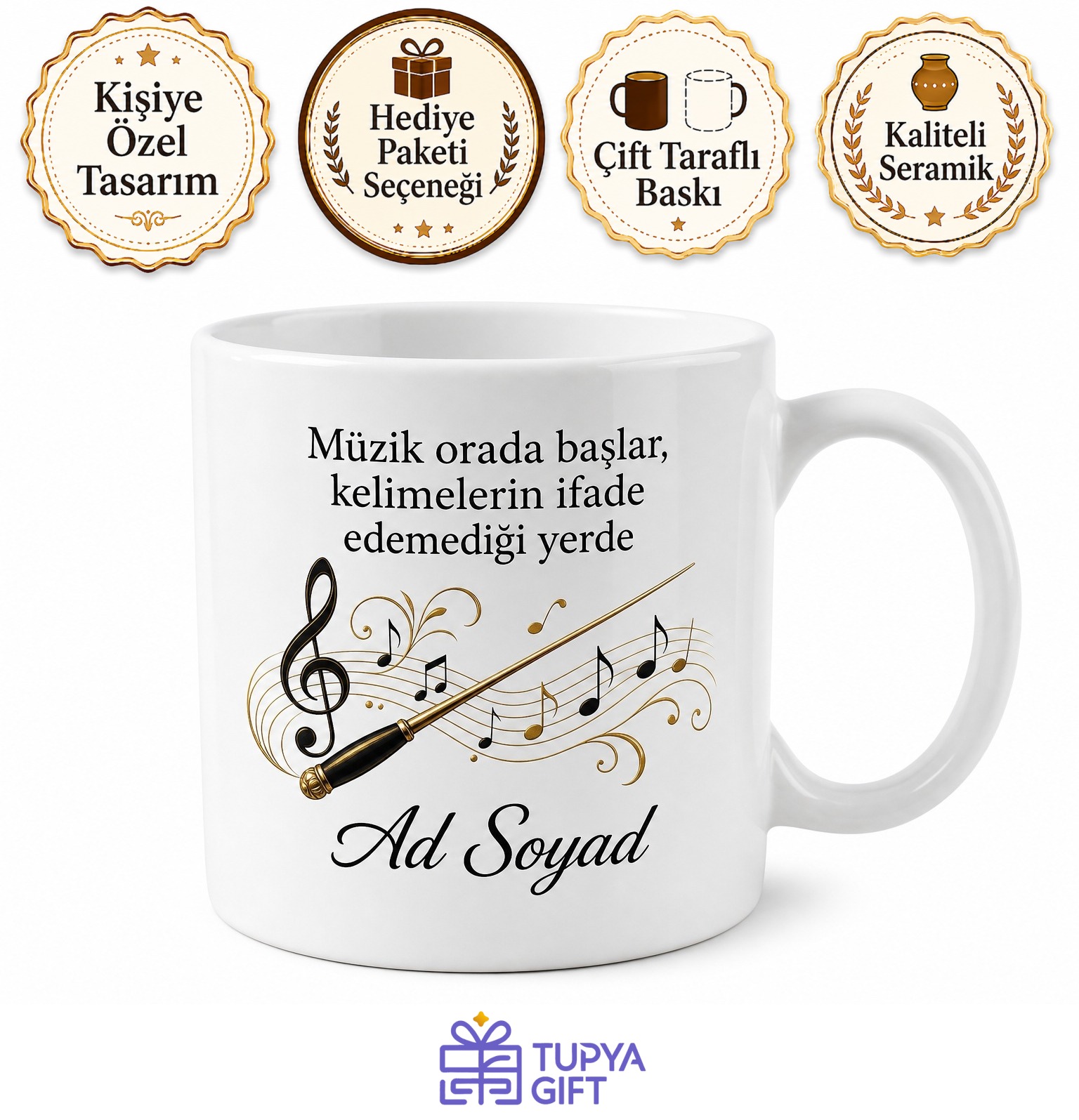 Orkestra Şefi Senfonik Yönetmen İsme Özel Kupa Bardak Hediye