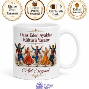 Halk Oyunları Eğitmeni Yöresel Dans Ustası Hediye Seramik Kupa Bardak
