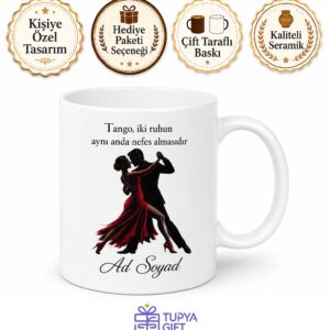 Tango Eğitmeni Aşkın Dansı Öğreticisi Çay Kupası Hediye Bardak