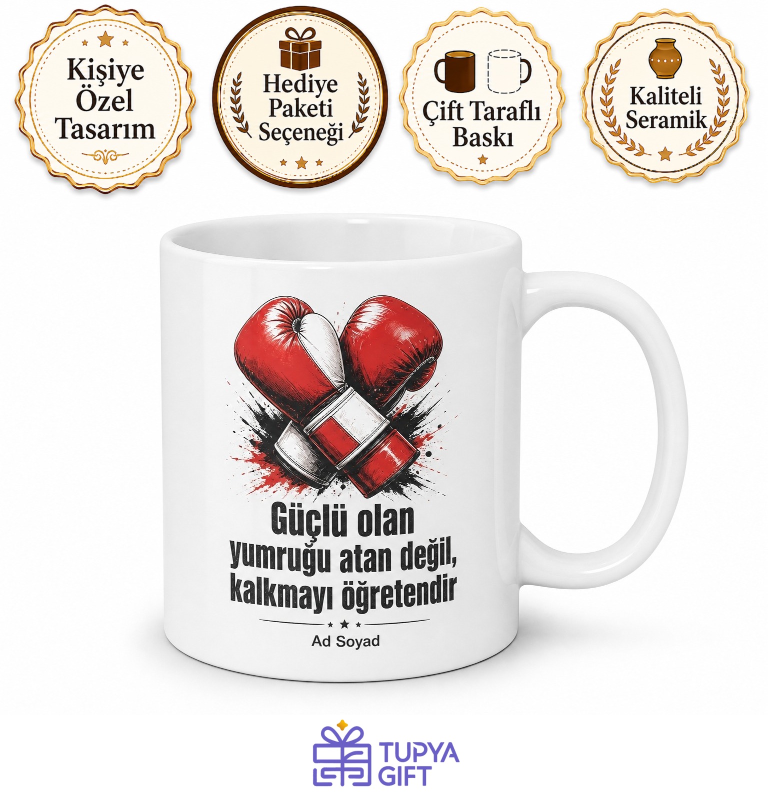 Kick Boks Antrenörü Ringlerin Eğitimcisi Çay Kupası Hediye Bardak