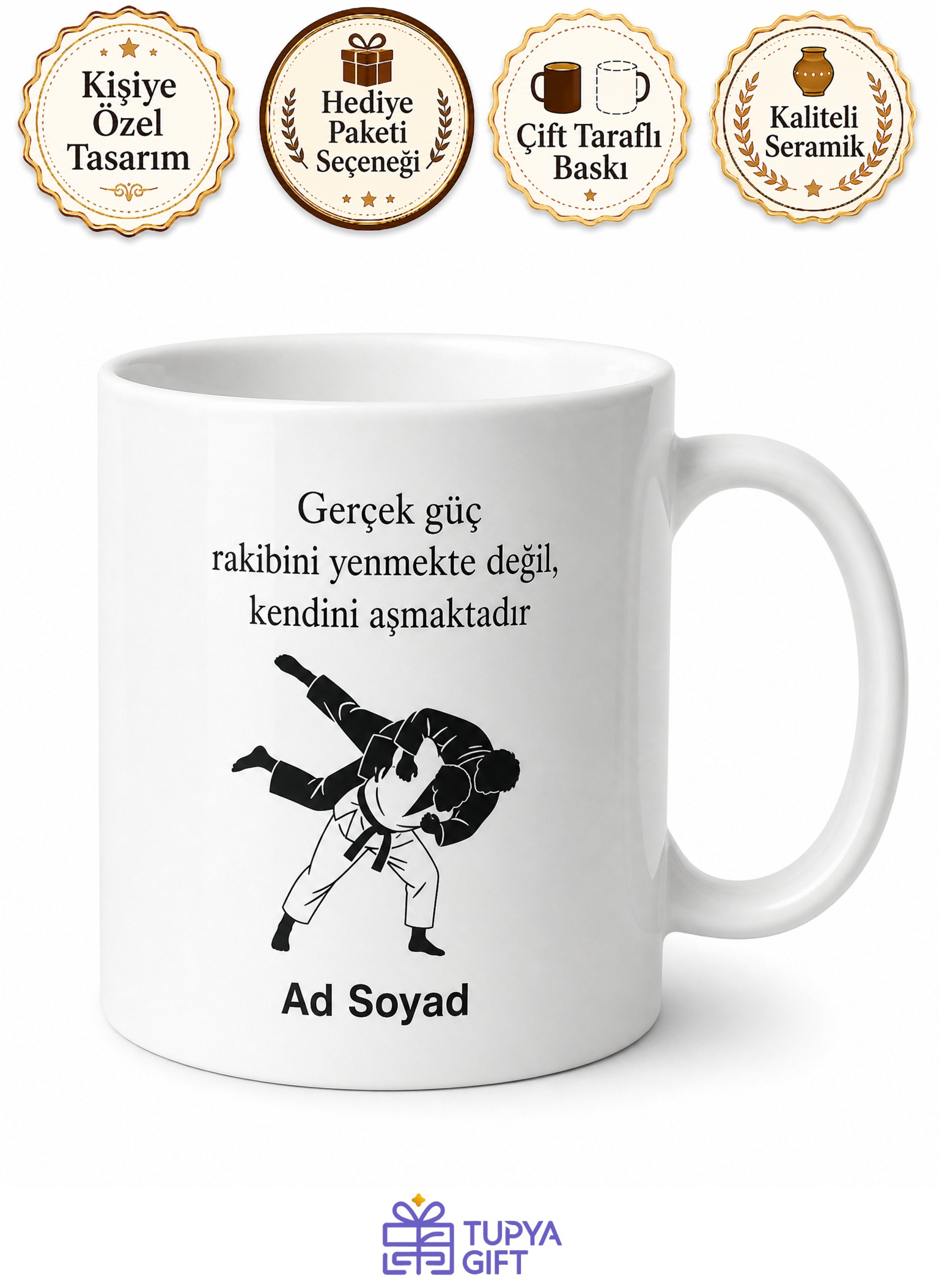 Judo Eğitmeni Savunma Sanatı Hocası Hediye Seramik Kupa Bardak