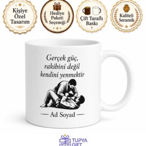 Brezilya Jiu Jitsu Eğitmeni Yerde Mücadele Ustası Seramik Kupa Hediye Bardak