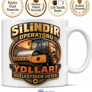 Dozer Operatörü Ağır İş Makinesi Şoförü İsim Yazılı Kupa Bardak Hediye