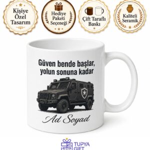Zırhlı Para Taşıma Şoförü Güvenlikli Ulaşım Uzmanı Hediye Seramik Kupa Bardak