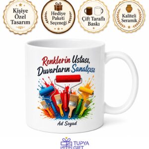 Boya Badana Ustası Evlere Renk Katan İsme Özel Kupa Bardak Hediye