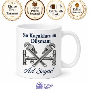 Su Tesisatçısı Su Kaçaklarının Düşmanı Çay Kupası Hediye Bardak
