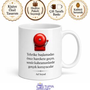 Yangın Alarm Sistemi Kurucusu Erken Uyarı Mimarı Çay Kupası Hediye Bardak