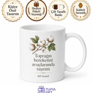 Pamuk Toplama Makinesi Operatörü Beyaz Altın Hasatçısı Kahve Kupası Hediye