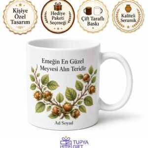 Fındık Toplama İşçisi Karadenizin Emektarı Hediye Seramik Kupa Bardak