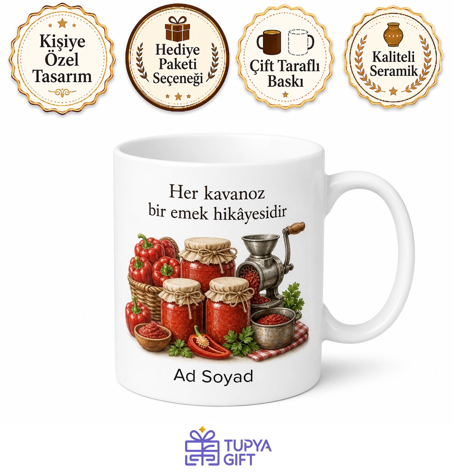 Salça Ve Konserve Fabrikası İşçisi Kış Hazırlıkçısı Kahve Kupası Hediye Bardak