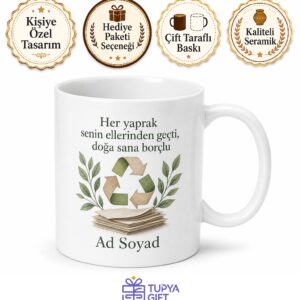 Kağıt Geri Dönüşüm Fabrikası İşçisi Doğayı Koruyan Emek İsim Yazılı Kupa Bardak Hediye