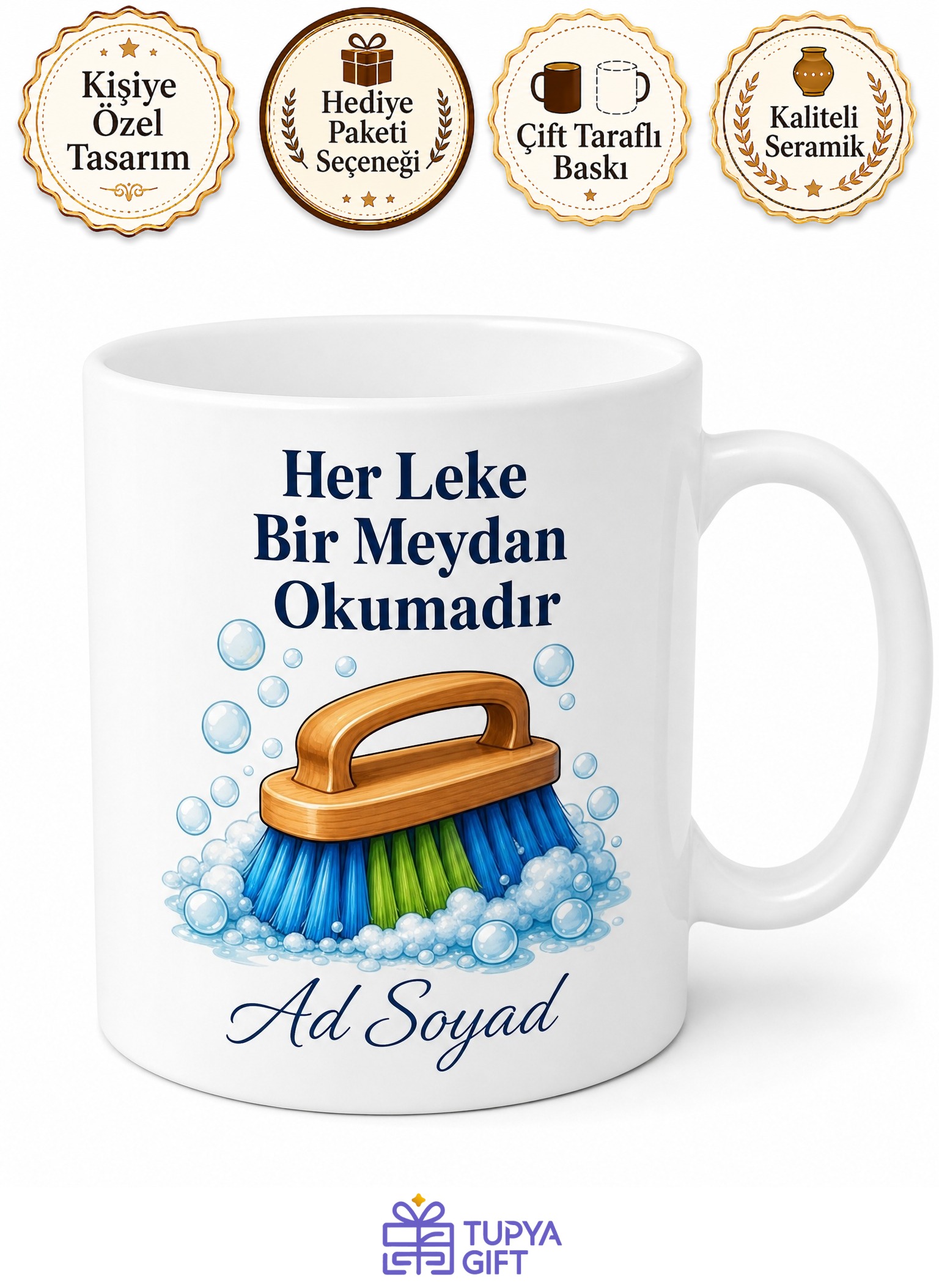 Halı Yıkama Fabrikası İşçisi Lekelerin Düşmanı Çay Kupası Hediye Bardak