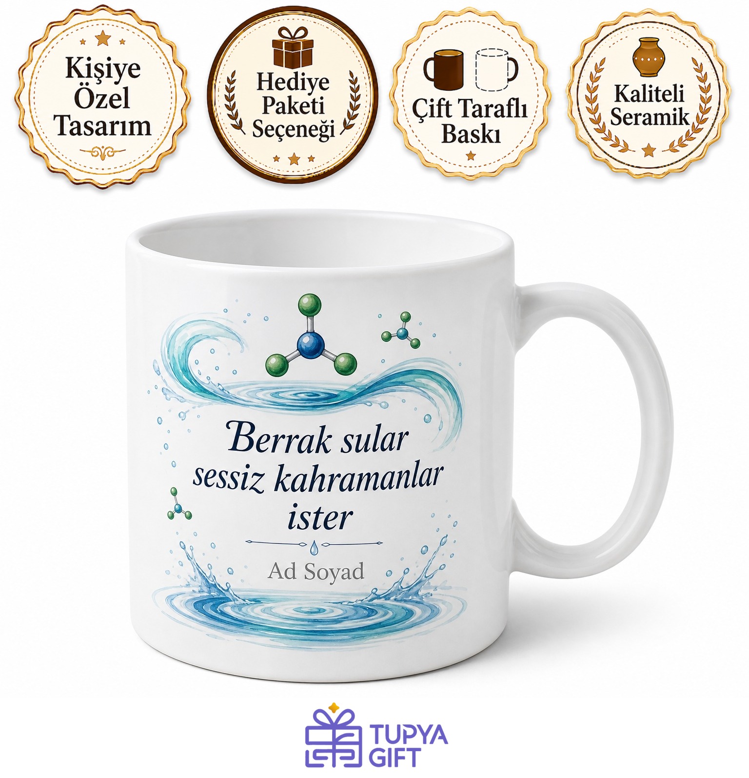 Havuz Temizlik Ve Klorlama Uzmanı Mavi Suların Bekçisi Hediye Seramik Kupa