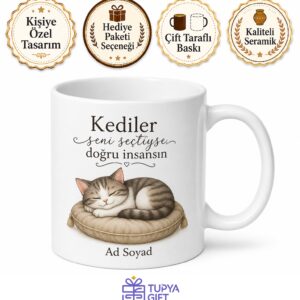 Kedi Bakıcısı Cat Sitter Tatildeki Kedilerin Dostu Özel Tasarım Kahve Kupası Hediye
